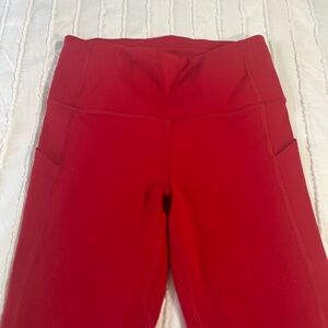 Lululemon Red High-Waisted Capri Leggings